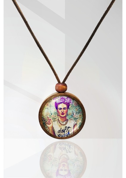 Frida Kahlo Ahşap Kolye