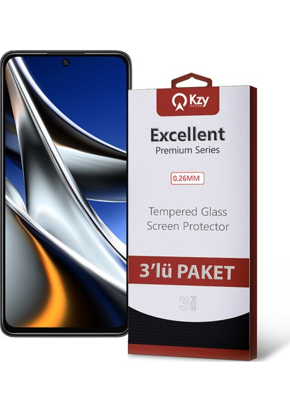 Xiaomi Poco X4 Pro Temperli Ekran Koruyucu Kırılmaz Cam Ekonomik 3'lü Paket