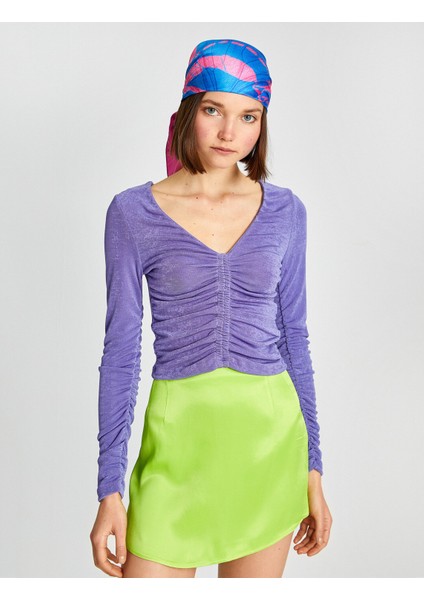 Uzun Kollu Tişört Büzgülü modelleri