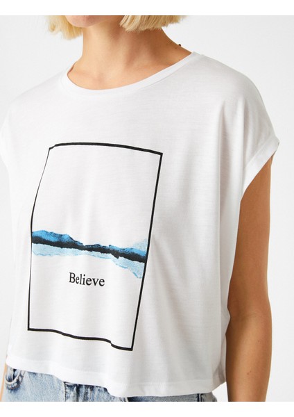 2YAK13965EK Yuvarlak Yaka NormalKalıp Koyu Beyaz Kadın T-Shirt indirimleri