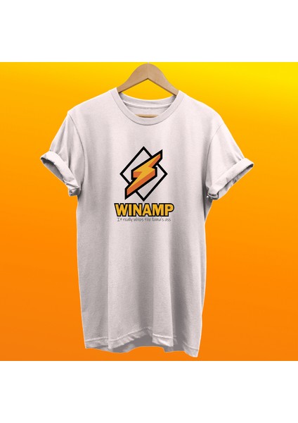 Winamp Baskılı Pamuk Oversize T-Shirt