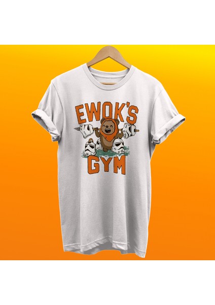 Star Wars Ewok Gym Baskılı Pamuk Oversize T-Shirt