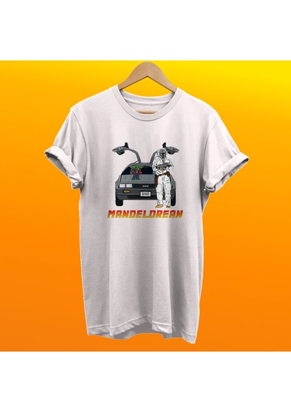 Geleceğe Dönüş Mandalorian Baskılı Pamuk Oversize T-Shirt