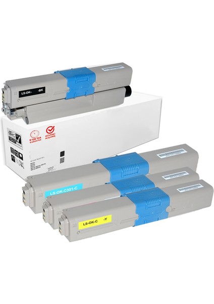 Oki C530- C530DN- C531- C531DN Uyumlu Muadil Toner 4 Renk