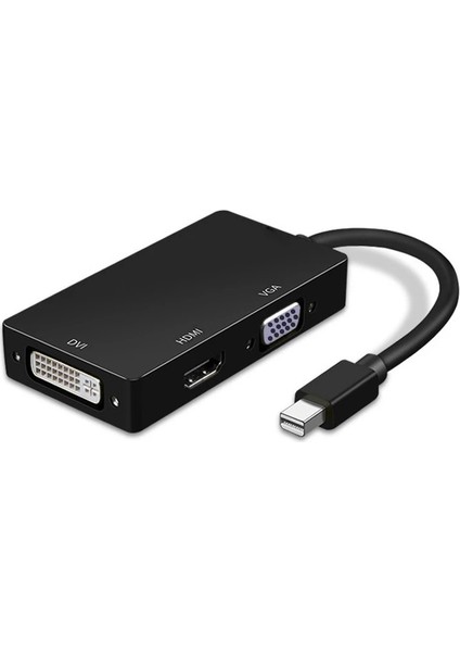Mini Displayport VGA DVI HDMI Çevirici 3 In 1 Mini Dp Erkek DVI HDMI VGA Dişi Thunderbolt