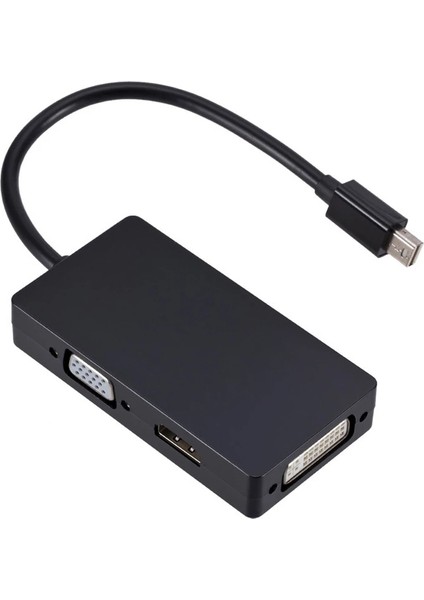 Mini Displayport VGA DVI HDMI Çevirici 3 In 1 Mini Dp Erkek DVI HDMI VGA Dişi Thunderbolt