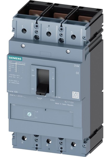 3VM1463-4EE32-0AA0 Kompakt Şalter 440-630A 36KA 3kutup