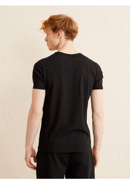 V Yaka Slim Fit Modal Basic T-Shirt