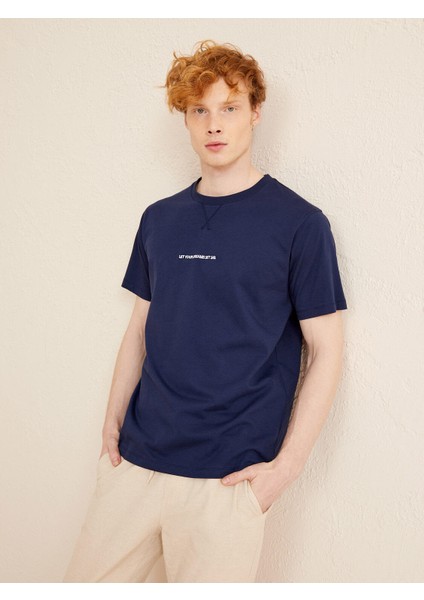 Bisiklet Yaka Pamuk Oversize Baskılı T-Shirt
