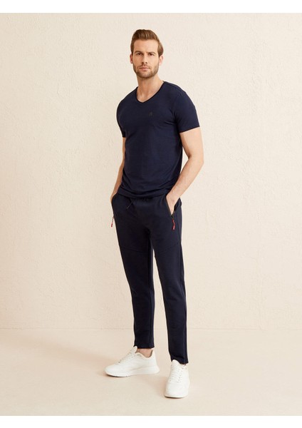 V Yaka Slim Fit Modal Basic T-Shirt