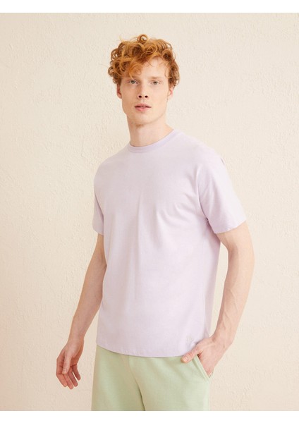 Bisiklet Yaka Pamuk Oversize Basic T-Shirt