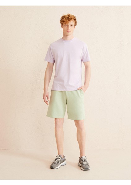 Bisiklet Yaka Pamuk Oversize Basic T-Shirt