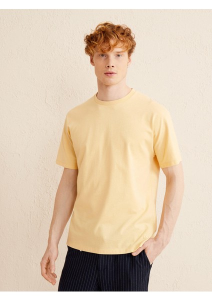 Bisiklet Yaka Pamuk Oversize Basic T-Shirt