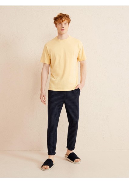 Bisiklet Yaka Pamuk Oversize Basic T-Shirt