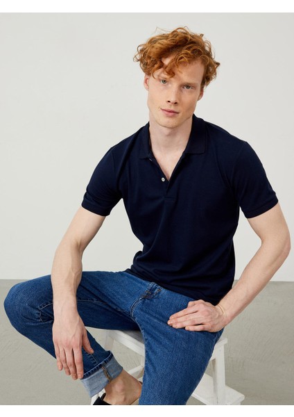 Polo Yaka Pamuklu Slim Fit Basic T-Shirt