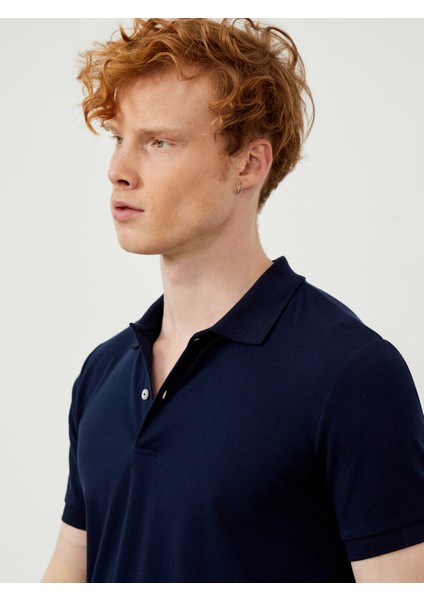 Polo Yaka Pamuklu Slim Fit Basic T-Shirt