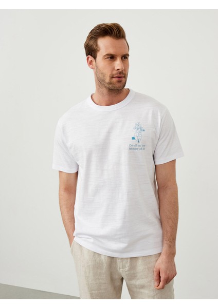Bisiklet Yaka Pamuk Oversize Baskılı T-Shirt fiyatları