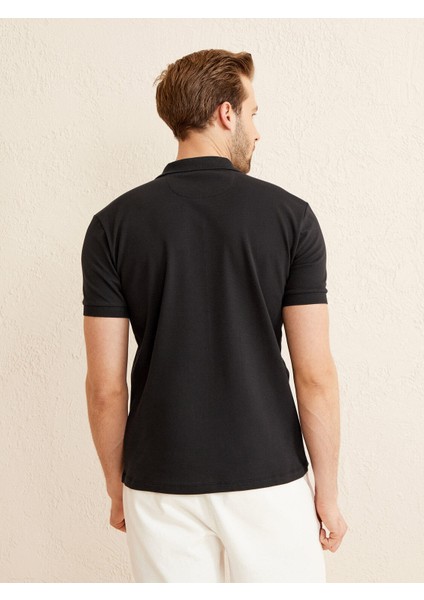 Polo Yaka Pamuklu Slim Fit Basic T-Shirt