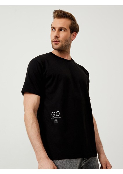 Bisiklet Yaka Pamuk Oversize Baskılı T-Shirt fiyatları