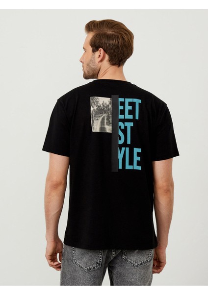 Bisiklet Yaka Pamuk Oversize Baskılı T-Shirt fırsatları