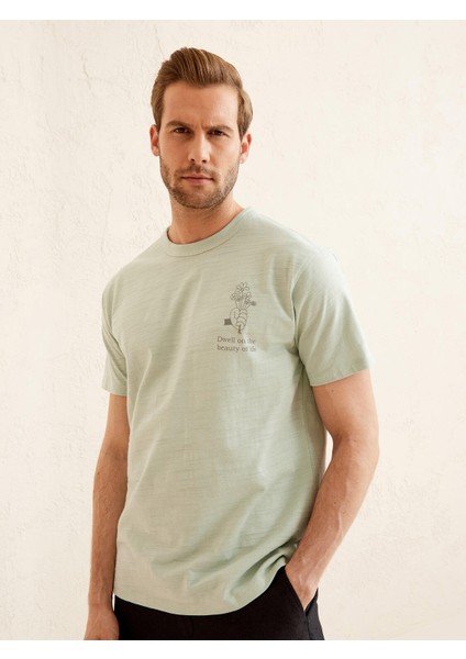 Bisiklet Yaka Pamuk Oversize Baskılı T-Shirt fiyatları