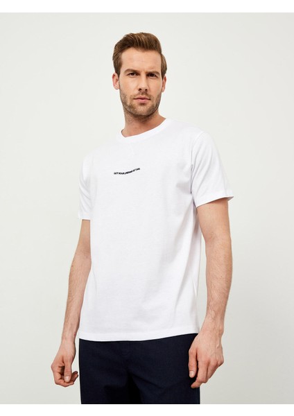 Bisiklet Yaka Pamuk Oversize Baskılı T-Shirt