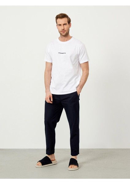Bisiklet Yaka Pamuk Oversize Baskılı T-Shirt