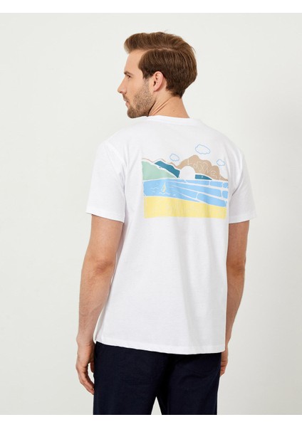 Bisiklet Yaka Pamuk Oversize Baskılı T-Shirt