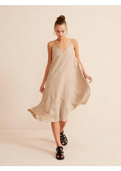 Keten Oversize Elbise
