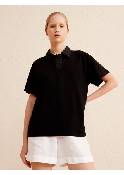 Polo Yaka Pamuk Oversize T-Shirt fiyatları