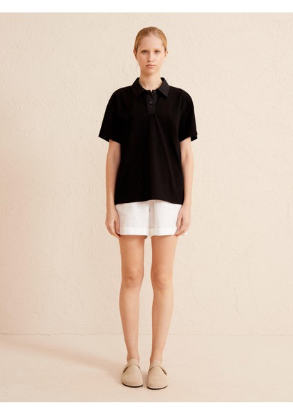 Polo Yaka Pamuk Oversize T-Shirt modelleri