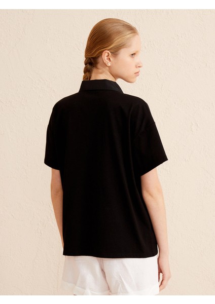 Polo Yaka Pamuk Oversize T-Shirt fırsatları