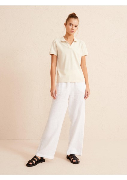 Polo Yaka Pamuk Rahat Kesim Basic T-Shirt