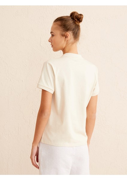 Polo Yaka Pamuk Rahat Kesim Basic T-Shirt fırsatları