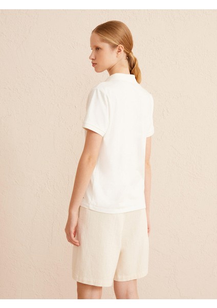 Polo Yaka Pamuk Rahat Kesim Basic T-Shirt fırsatları