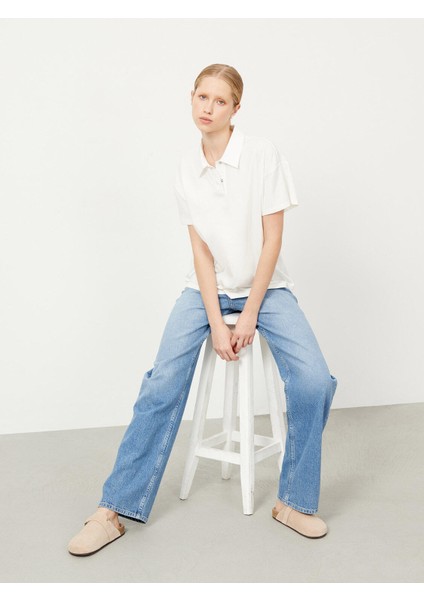 Polo Yaka Pamuk Oversize T-Shirt