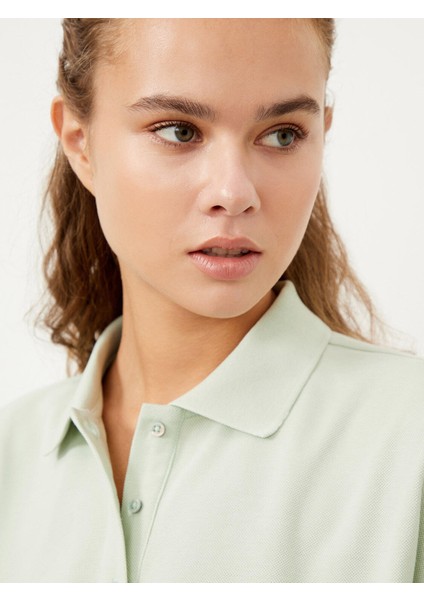 Polo Yaka Pamuk Oversize T-Shirt