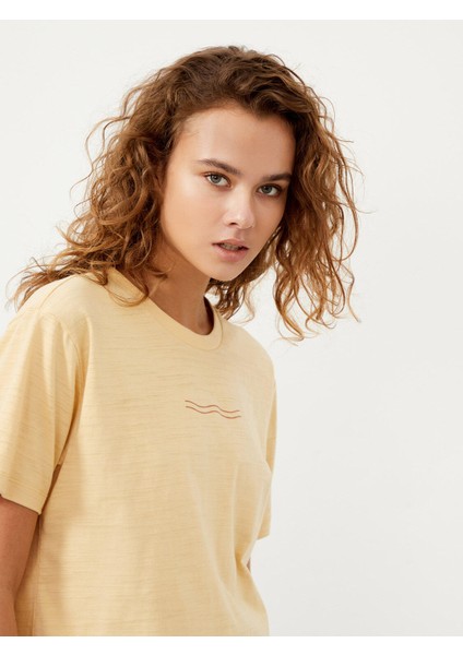 Bisiklet Yaka Pamuk Oversize Baskılı T-Shirt