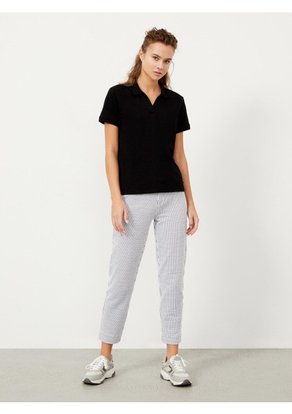 Polo Yaka Pamuk Rahat Kesim Basic T-Shirt