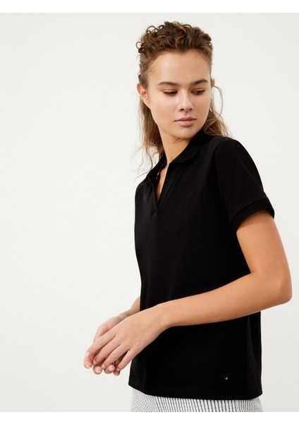 Polo Yaka Pamuk Rahat Kesim Basic T-Shirt