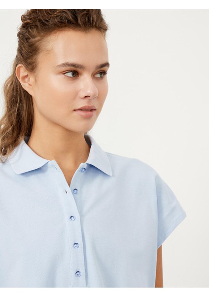 Polo Yaka Pamuk Oversize T-Shirt