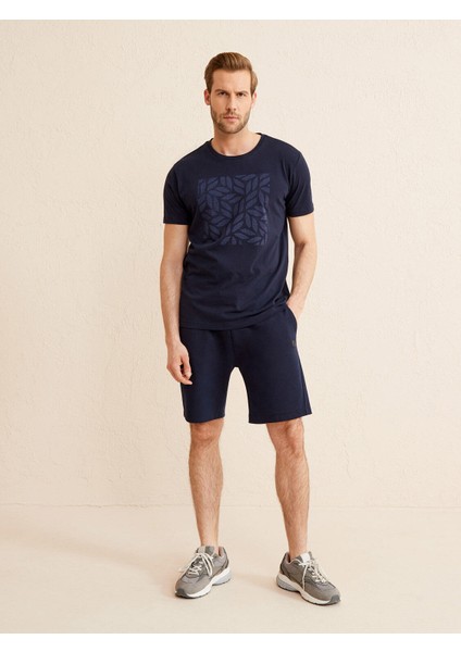 Bisiklet Yaka Pamuk Regular Fit Baskılı T-Shirt