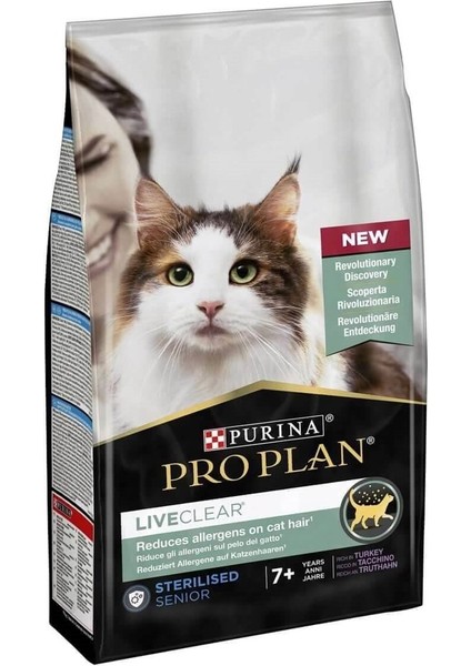 Proplan Liveclear Steril +7 Hindili Yaşlı Kısır Kedi Maması 1.4kg