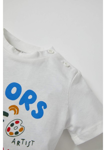 Unisex Yazı Baskılı Pamuklu Tişört T8885A221SP