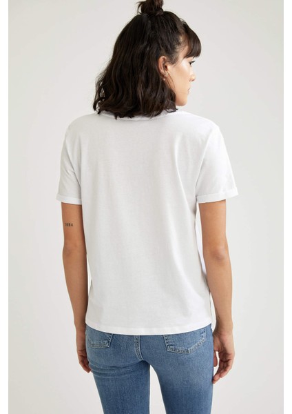 V Yaka Relax Fit Tişört T9193AZ21SP fırsatları