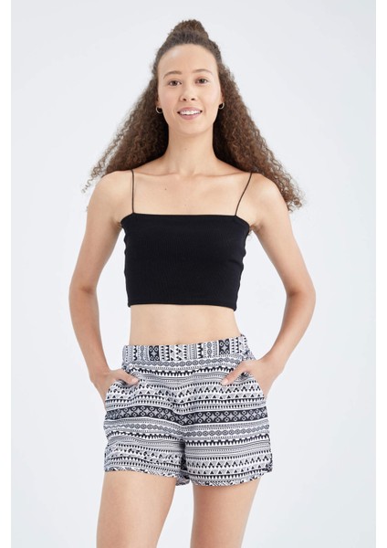 Fall In Love Etnik Desenli Beli Bağcıklı Mini Yüzme Şortu T5232AZ21SM modelleri