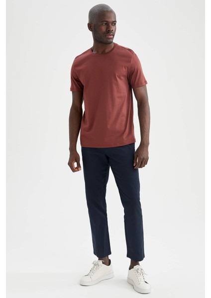 Regular Fit Premium Kalite Merserize Bisiklet Yaka Kısa Kollu Pamuklu Penye Tişört T5014AZ21SP