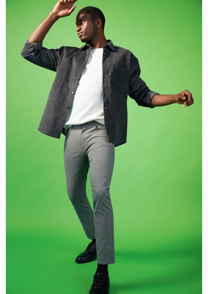 Slim Fit Yün Görünümlü Esnek Pantolon R7382AZ20WN