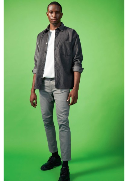 Slim Fit Yün Görünümlü Esnek Pantolon R7382AZ20WN