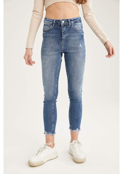 Vintage Skinny Yüksek Bel Jean Pantolon T8109AZ21SP